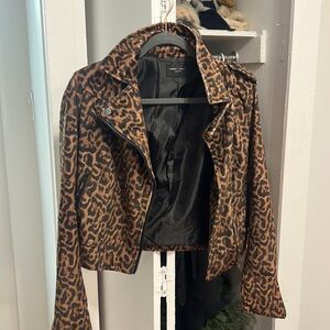 Chicest suede animal print jacket. Size S